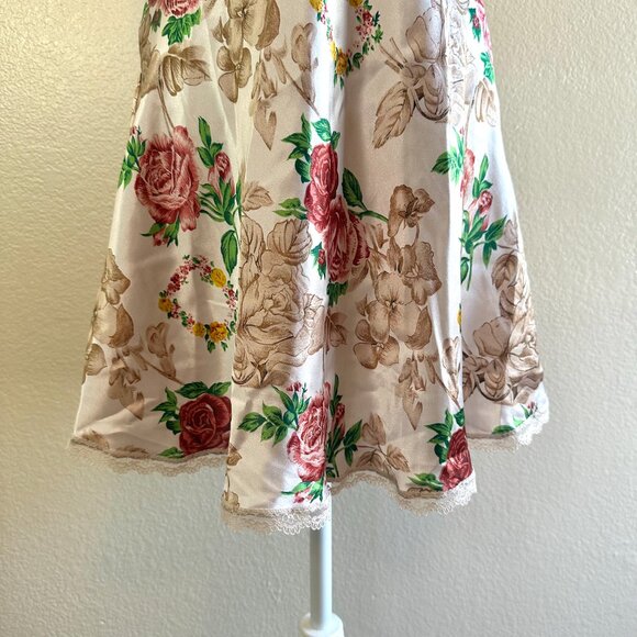 Circa 2000s Vtg Beige Floral Night gown Matching Robe Set Women's L - Picture 5 of 8